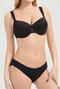 sexy plus size stretch breathable thin big chest bra set non removable padding_Black