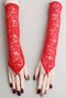 one pair new stylish lace punk solid color long gloves_Black_White_Red