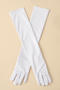 one pair new halloween stretch 11 colors long gloves_Black_White