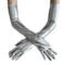 one pair new halloween stretch 11 colors long gloves_Black_White_Red_Magenta_Light Green_Green_Sky Blue_Blue_Purple_Gold_Silver