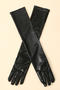 one pair new halloween stretch 11 colors long gloves_Black