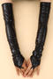 one pair new punk 8 colors glossy long gloves(length:48cm)_Black