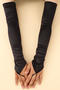 one pair new stylish 10 colors satin long gloves(length:48cm)_Black