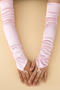 one pair new stylish 10 colors satin long gloves(length:48cm)_Black_White_Pink