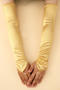 one pair new stylish 10 colors satin long gloves(length:48cm)_Black_White_Pink_Red_Magenta_Light Green_Sky Blue_Light Purple_Brown_Gold