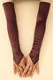 one pair new stylish 10 colors satin long gloves(length:48cm)_Black_White_Pink_Red_Magenta_Light Green_Sky Blue_Light Purple_Brown