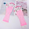 one pair new stylish rhinestone decor fishnet long party gloves(length:25cm)_Black_White_Pink
