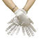 one pair new stylish 3 colors solid color stretch short gloves_Black_White