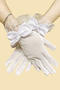 one pair new stylish lace trim 3 colors bow decor short gloves_Black_White