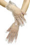 one pair new stylish see-through mesh ruffle gloves_Black_White