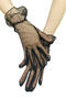 one pair new stylish see-through mesh ruffle gloves_Black