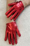 one pair new stylish 4 colors glossy short gloves_Black_Red
