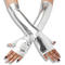 one pair new stylish glossy patent leather stretch long gloves_Black_Red_Gold_Silver