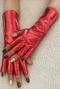 one pair new halloween 4 colors glossy long gloves(length:28cm)_Black_Red