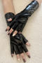 one pair new halloween 4 colors glossy long gloves(length:28cm)_Black