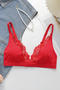 sexy slight stretch lace trim v-neck traceless bras_Black_Red