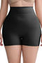 sexy plus size high stretch solid color tighten abdomen shape shorts_Black