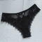 sexy new stylish 5 colors mesh stitching lace thong(size run small)_Black