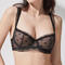 sexy slight stretch 4 colors lace see-through bras_Black