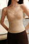 sexy slight stretch v-neck lace trim breathable padded bras(asia size)_Black_Beige_Brown_Nude