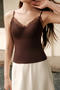 sexy slight stretch v-neck lace trim breathable padded bras(asia size)_Black_Beige_Brown