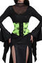 plus size stretch halloween skeleton printing corset#2_Pink_Light Green