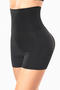 plus size slight stretch high-waist padded buttock shapewear shorts_Black