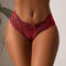 sexy slight stretch 5 colors lace cross cutout thong(asia size)_Black_White_Pink_Rose Red