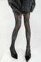 sexy high stretch 6 colors flower jacquard tiny fishnet tights_Black