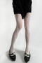 sexy high stretch 6 colors flower jacquard tiny fishnet tights_Black_White