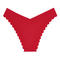 sexy slight stretch solid color seamless low waist briefs_Black_Red