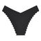 sexy slight stretch solid color seamless low waist briefs_Black
