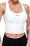 stylish plus size high stretch 4 colors zip-up shapewear vest_Black_White