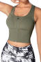 stylish plus size high stretch 4 colors zip-up shapewear vest_Black_White_Dark Green