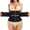 stylish plus size high stretch tight tummy control waist velcro shapewear_Black