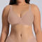 plus size stretch solid color traceless padded bras_Black_Nude
