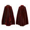 sexy non-stretch velvet 5 colors medieval cloak_Black_Red
