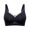 sexy plus size slight stretch seamless thin breathable push-up bra_Black