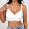 sexy plus size slight stretch jacquard thin breathable push-up bra_Black_White