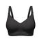 sexy plus size slight stretch jacquard thin breathable push-up bra_Black