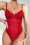 sexy slight stretch 4-colors sling see-through mesh teddy collection_Black_White_Rose Red
