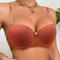 sexy slight stretch lace trim glossy with underwire padded bras_White_Blue_Brown
