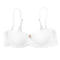 sexy slight stretch lace trim glossy with underwire padded bras_White