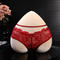 sexy slight stretch lace solid color panties_White_Red