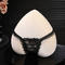 sexy slight stretch 3 colors lace bow decor panties_Black
