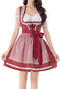 oktoberfest non-stretch 3 colors maid costumes(with apron)_Red