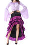 slight stretch ruffle medieval costumes(with waistband)_Green_Blue_Purple