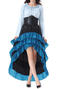 slight stretch ruffle medieval costumes(with waistband)_Green_Blue