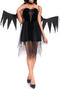 sexy slight stretch halloween vampire angel costumes(with wing&necklace)_Black