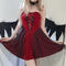 sexy slight stretch halloween vampire angel costumes(with wing&necklace)_Black_Red